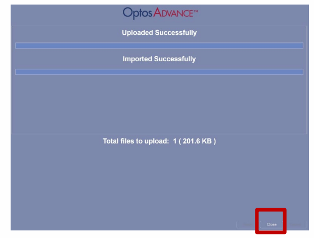 OA Uploading DICOM Image Close