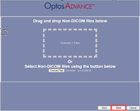 OA Uploading Non DICOM Images Next