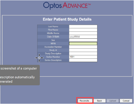 OA Uploading Non DICOM Images Reconcile