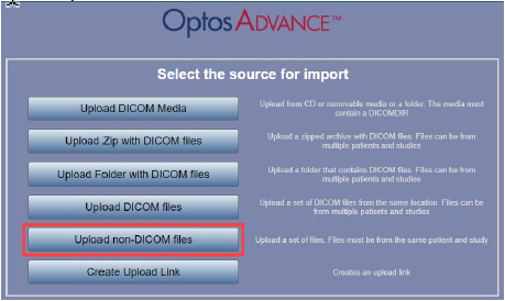 OA Uploading Non DICOM Images Upload Files